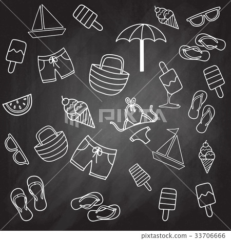 Summer beach hand drawn vector symbols and objects - Stock Illustration ...