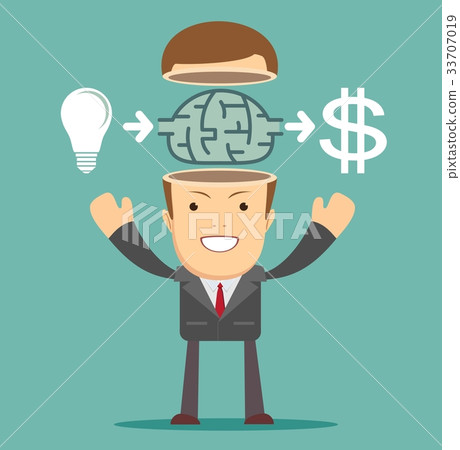 businessman Creates money from the idea 33707019