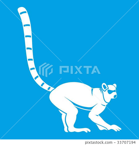 Lemur monkey icon white Lemur monkey icon white 33707194