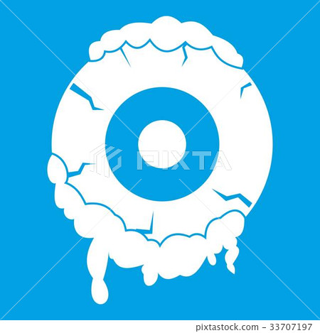 Scary eyeball icon white Scary eyeball icon white 33707197