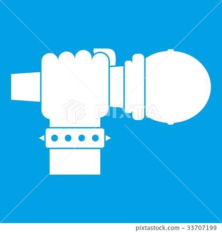 Hand microphone icon white Hand microphone icon white 33707199