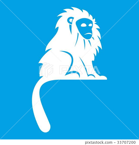 Hairy monkey icon white Hairy monkey icon white 33707200
