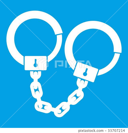 Handcuffs icon white Handcuffs icon white 33707214