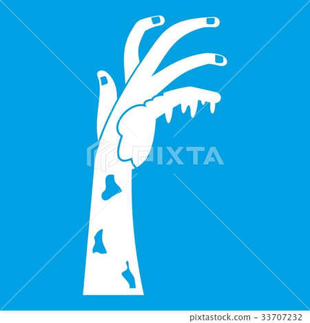 Zombie hand icon white 33707232