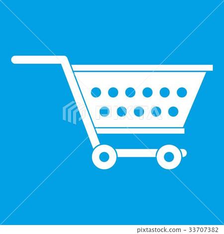 Empty supermarket cart icon white 33707382