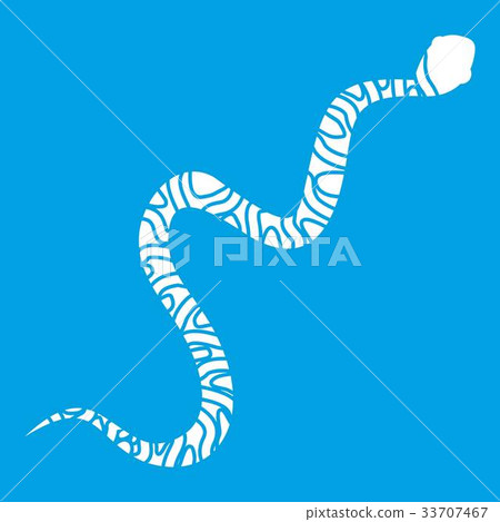 Snake wriggling icon white 33707467
