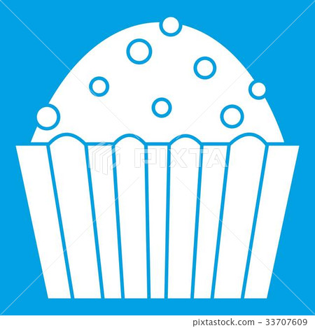 Cup cake icon white 33707609