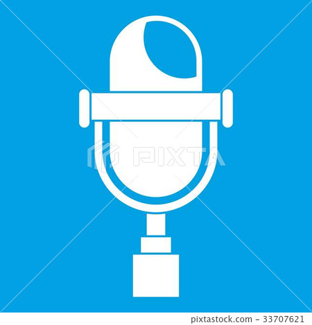 Retro microphone icon white Retro microphone icon white 33707621