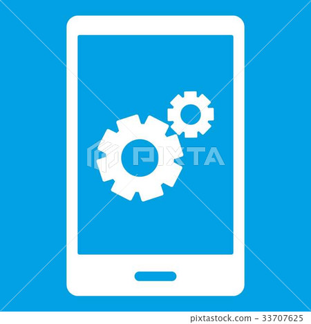 Working phone icon white 33707625
