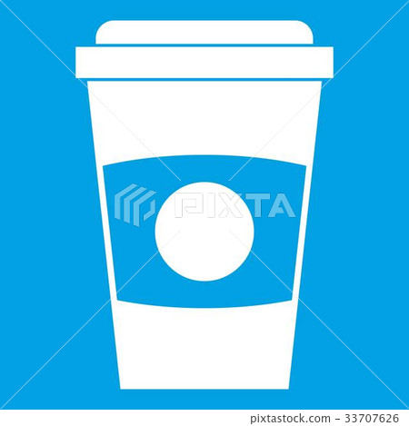 Paper coffee cup icon white 33707626