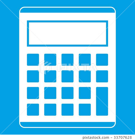 Office, school electronic calculator icon white 33707628