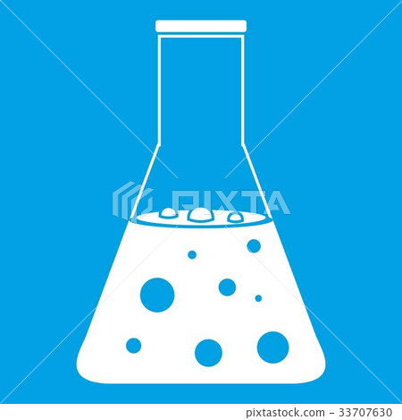 Chemical flask icon white 33707630