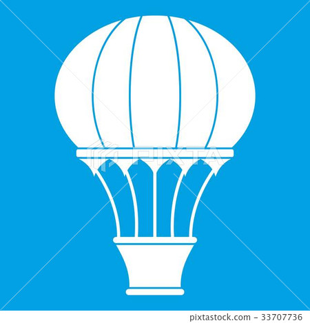 Hot air balloon with basket icon white 33707736