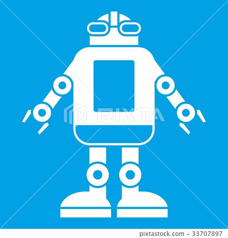 Automation machine robot icon white Automation machine robot icon white 33707897