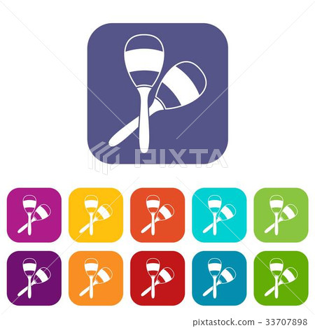 Maracas icons set Maracas icons set 33707898
