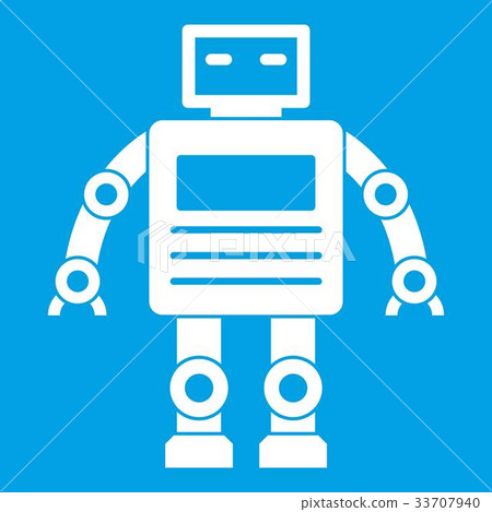 Robot icon white Robot icon white 33707940
