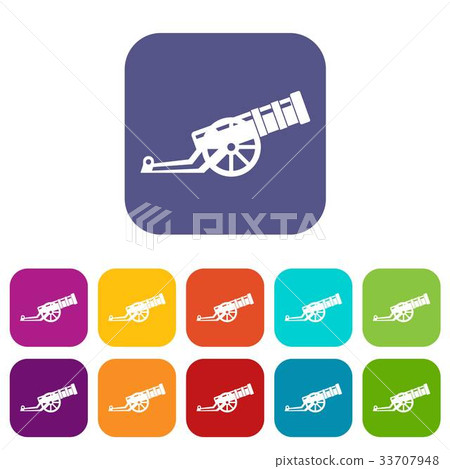Cannon icons set 33707948