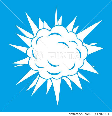 Terrible explosion icon white 33707951
