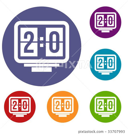 Soccer scoreboard icons set 33707993
