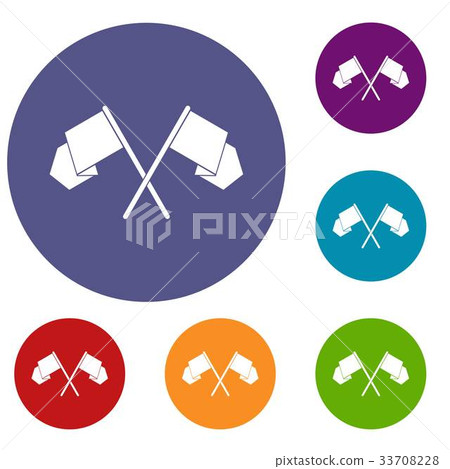 Crossed flags icons set 33708228
