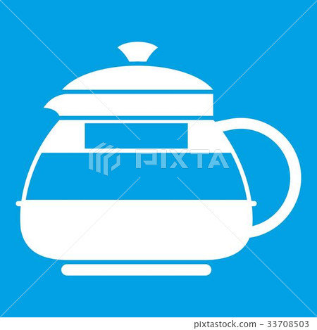Glass teapot icon white 33708503