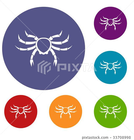 Crab sea animal icons set Crab sea animal icons set 33708998