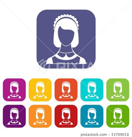 Maid icons set 33709018