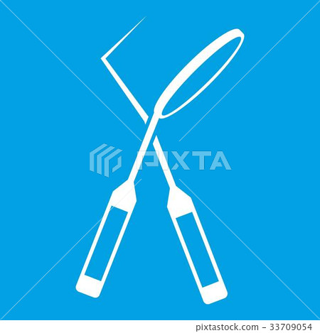 Tooth instruments for dental medicine icon white 33709054
