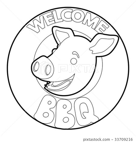 Welcome invitation to barbecue icon outline Welcome invitation to barbecue icon outline 33709216