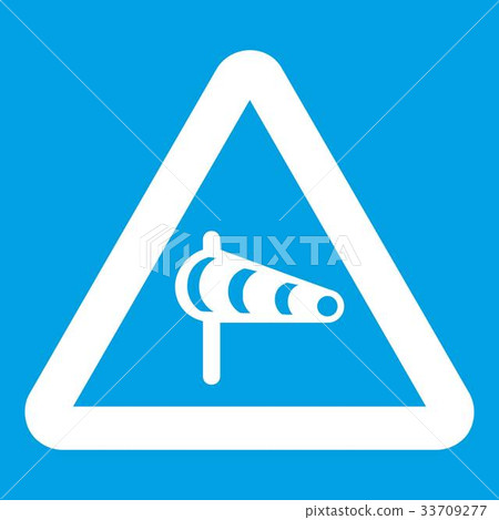 Sign warning about cross wind from the left icon 33709277