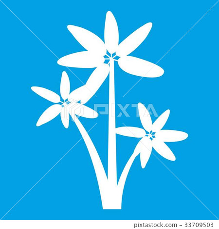 Palm tree icon white 33709503