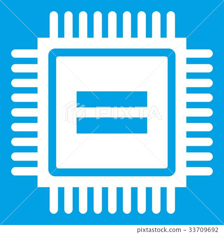 Electronic circuit board icon white Electronic circuit board icon white 33709692