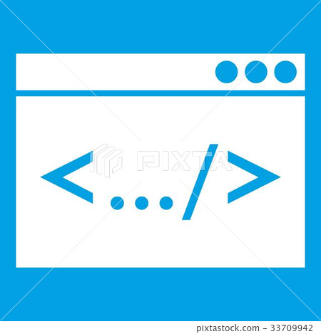 Code window icon white Code window icon white 33709942