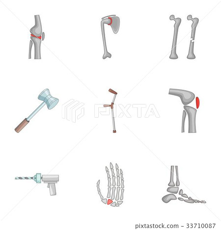 Prosthetics icons set, cartoon style Prosthetics icons set, cartoon style 33710087