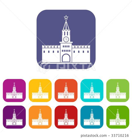 Russian kremlin icons set 33710216