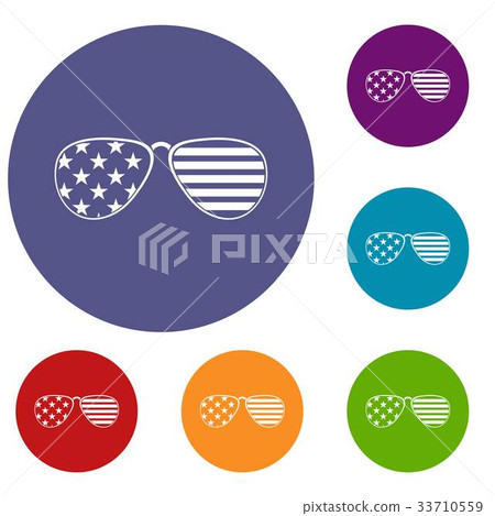 American glasses icons set 33710559
