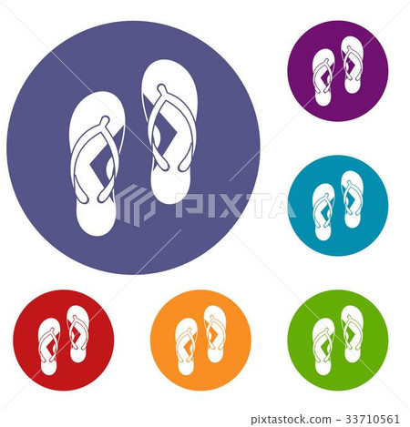 Flip flop sandals icons set - Stock Illustration [33710561] - PIXTA