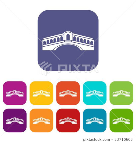Venice bridge icons set Venice bridge icons set 33710603