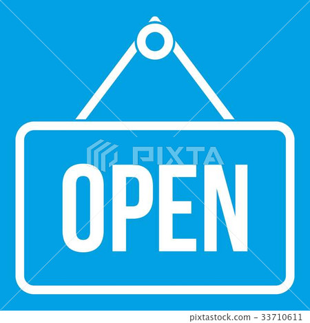 Sign open icon white Sign open icon white 33710611