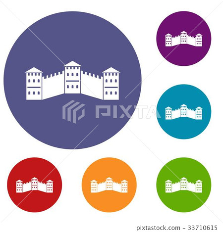 Great Wall of China icons set Great Wall of China icons set 33710615