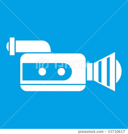 Retro camera icon white Retro camera icon white 33710617