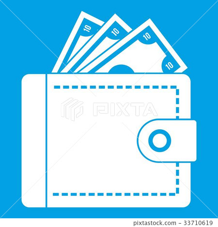 Purse with money icon white 33710619
