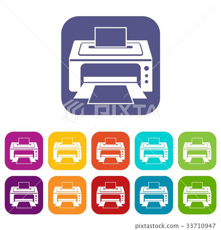 Printer icons set 33710947