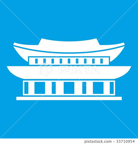 Gyeongbokgung palace, Seoul icon white Gyeongbokgung palace, Seoul icon white 33710954