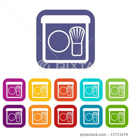 Rouge with brush icons set - Stock Illustration [33711079] - PIXTA
