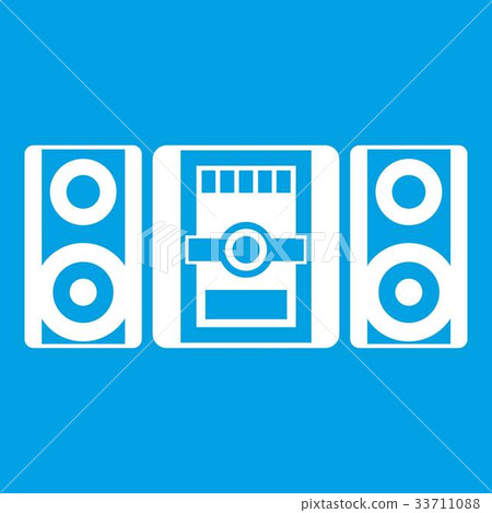 Music center icon white 33711088