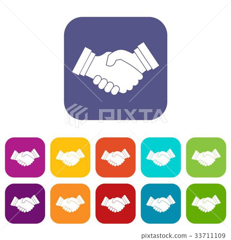 Business handshake icons set - Stock Illustration [33711109] - PIXTA