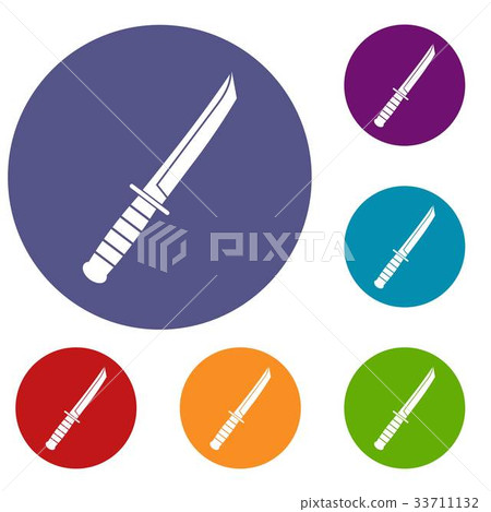 Little knife icons set 33711132
