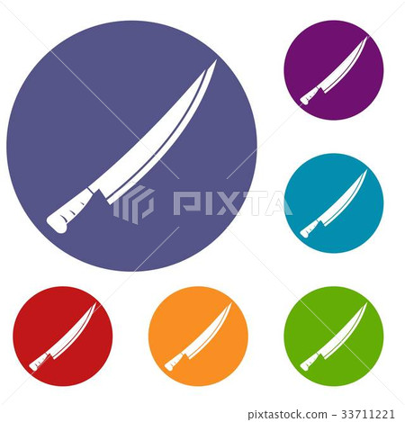Long knife icons set Long knife icons set 33711221