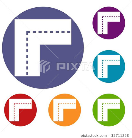Turning road icons set 33711238